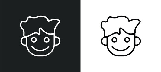 Poster - happy smile icon isolated in white and black colors. happy smile outline vector icon from people collection for web, mobile apps and ui.