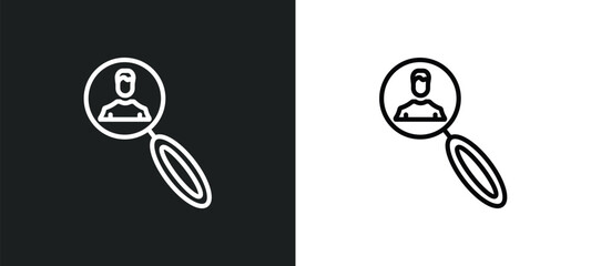 Poster - recruit icon isolated in white and black colors. recruit outline vector icon from people collection for web, mobile apps and ui.