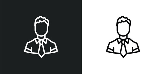 Poster - ceo man icon isolated in white and black colors. ceo man outline vector icon from people collection for web, mobile apps and ui.