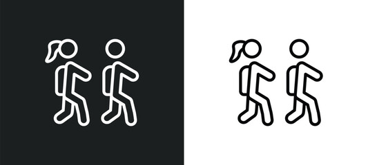Poster - children in school icon isolated in white and black colors. children in school outline vector icon from people collection for web, mobile apps and ui.