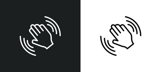 Poster - waving goodbye icon isolated in white and black colors. waving goodbye outline vector icon from people collection for web, mobile apps and ui.