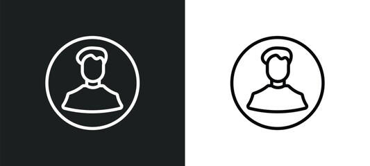 Poster - male users icon isolated in white and black colors. male users outline vector icon from people collection for web, mobile apps and ui.