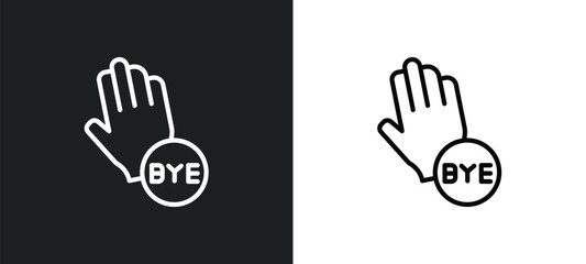 Poster - goodbye icon isolated in white and black colors. goodbye outline vector icon from people collection for web, mobile apps and ui.