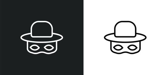 Poster - zorro icon isolated in white and black colors. zorro outline vector icon from people collection for web, mobile apps and ui.