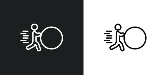 Poster - effort icon isolated in white and black colors. effort outline vector icon from people collection fo