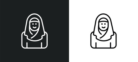 Poster - arab woman icon isolated in white and black colors. arab woman outline vector icon from people collection for web, mobile apps and ui.