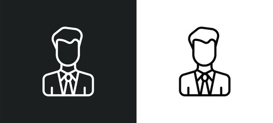 Poster - bussiness man icon isolated in white and black colors. bussiness man outline vector icon from people collection for web, mobile apps and ui.