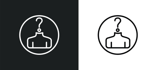 Poster - unknown icon isolated in white and black colors. unknown outline vector icon from people collection for web, mobile apps and ui.