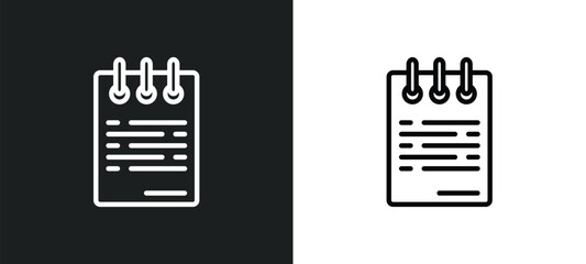 Poster - notepad sheet icon isolated in white and black colors. notepad sheet outline vector icon from other collection for web, mobile apps and ui.