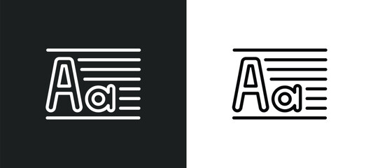 Poster - paragraph aa icon isolated in white and black colors. paragraph aa outline vector icon from other collection for web, mobile apps and ui.