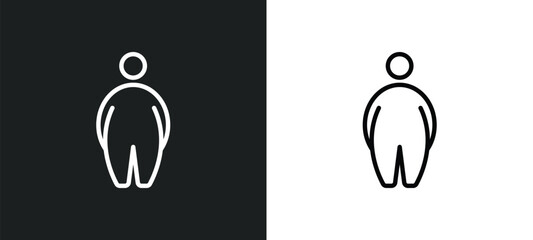 Poster - overweight icon isolated in white and black colors. overweight outline vector icon from other collec