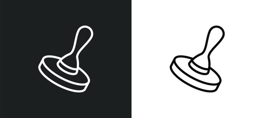 Poster - wooden stamper icon isolated in white and black colors. wooden stamper outline vector icon from other collection for web, mobile apps and ui.