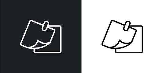 Poster - two post it icon isolated in white and black colors. two post it outline vector icon from other coll