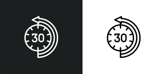 Poster - the 30 minutes icon isolated in white and black colors. the 30 minutes outline vector icon from other collection for web, mobile apps and ui.