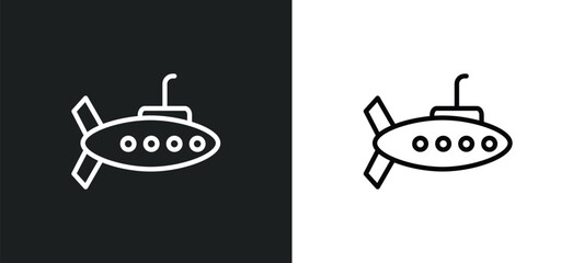 Poster - submarine icon isolated in white and black colors. submarine outline vector icon from nautical collection for web, mobile apps and ui.