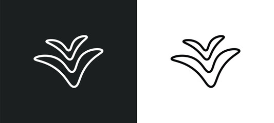 Wall Mural - seagull icon isolated in white and black colors. seagull outline vector icon from nautical collection for web, mobile apps and ui.