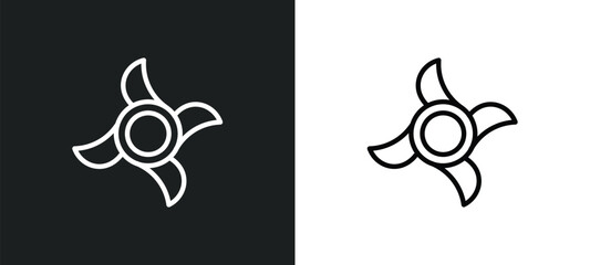 Poster - ship engine propeller icon isolated in white and black colors. ship engine propeller outline vector icon from nautical collection for web, mobile apps and ui.