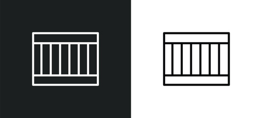 Poster - big crate icon isolated in white and black colors. big crate outline vector icon from nautical collection for web, mobile apps and ui.