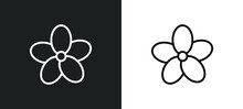 Oleander Icon Isolated In White And Black Colors. Oleander Outline Vector Icon From Nature Collection For Web, Mobile Apps And Ui.