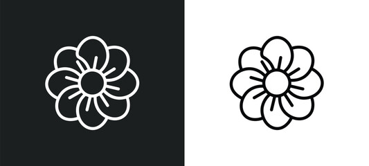 Poster - pansy icon isolated in white and black colors. pansy outline vector icon from nature collection for web, mobile apps and ui.