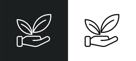 Poster - save nature icon isolated in white and black colors. save nature outline vector icon from nature col