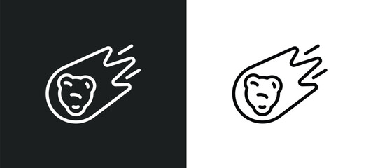 Poster - asteroids icon isolated in white and black colors. asteroids outline vector icon from nature collection for web, mobile apps and ui.