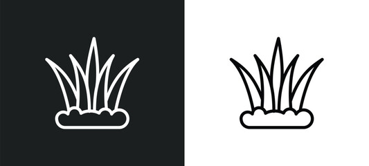 Poster - grass leaves icon isolated in white and black colors. grass leaves outline vector icon from nature c