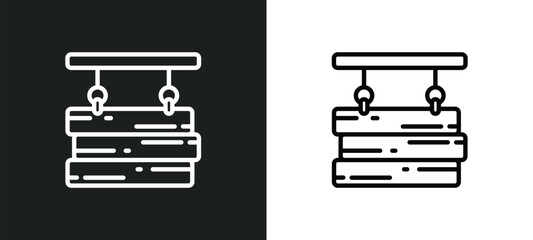 Poster - wood board icon isolated in white and black colors. wood board outline vector icon from nature collection for web, mobile apps and ui.