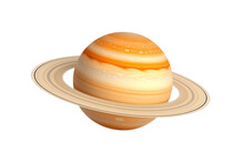 Saturn Planet Isolated On Transparent Background, Generative AI