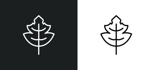 Poster - tree leave icon isolated in white and black colors. tree leave outline vector icon from nature colle