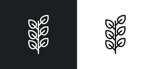 Poster - bilberry leaf icon isolated in white and black colors. bilberry leaf outline vector icon from nature collection for web, mobile apps and ui.
