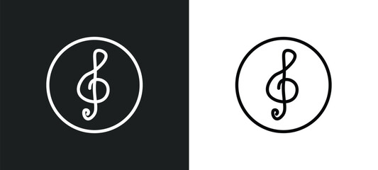 Poster - clef icon isolated in white and black colors. clef outline vector icon from music and media collection for web, mobile apps and ui.