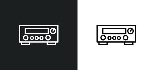 Poster - amplifier icon isolated in white and black colors. amplifier outline vector icon from music and media collection for web, mobile apps and ui.