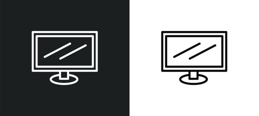 Poster - television screen off icon isolated in white and black colors. television screen off outline vector icon from music and media collection for web, mobile apps and ui.