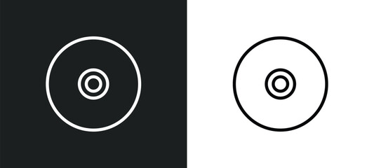Poster - dvd disc icon isolated in white and black colors. dvd disc outline vector icon from music and media collection for web, mobile apps and ui.