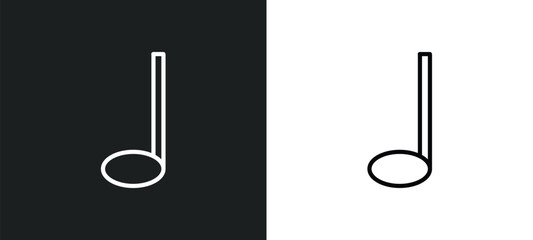 Poster - crotchet icon isolated in white and black colors. crotchet outline vector icon from music and media collection for web, mobile apps and ui.