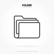 © Carkhe - 3d folder icon isolated on white background. Document symbol. 3d file icon. Binder sign modern, simple, vector, icon for website design, mobile app, ui. Vector Illustration