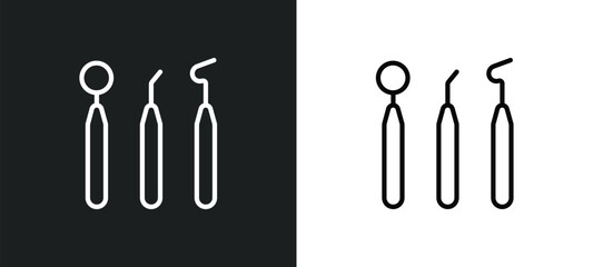 Poster - dentist tool icon isolated in white and black colors. dentist tool outline vector icon from medical collection for web, mobile apps and ui.