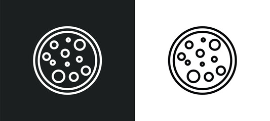 Poster - cells in a circle icon isolated in white and black colors. cells in a circle outline vector icon fro