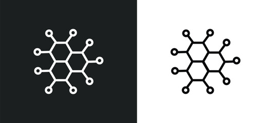 Poster - molecular configuration icon isolated in white and black colors. molecular configuration outline vector icon from medical collection for web, mobile apps and ui.