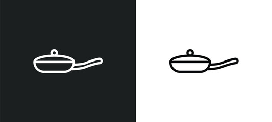 Poster - pan icon isolated in white and black colors. pan outline vector icon from kitchen collection for web, mobile apps and ui.