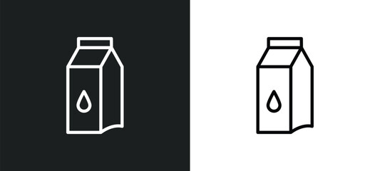 Poster - milk icon isolated in white and black colors. milk outline vector icon from kitchen collection for web, mobile apps and ui.