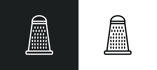 Poster - grater icon isolated in white and black colors. grater outline vector icon from kitchen collection for web, mobile apps and ui.