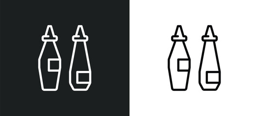 Poster - sauces icon isolated in white and black colors. sauces outline vector icon from kitchen collection for web, mobile apps and ui.