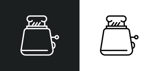 Poster - toaster icon isolated in white and black colors. toaster outline vector icon from kitchen collection for web, mobile apps and ui.