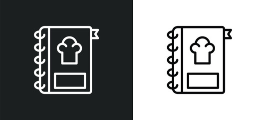 Poster - recipe icon isolated in white and black colors. recipe outline vector icon from kitchen collection for web, mobile apps and ui.