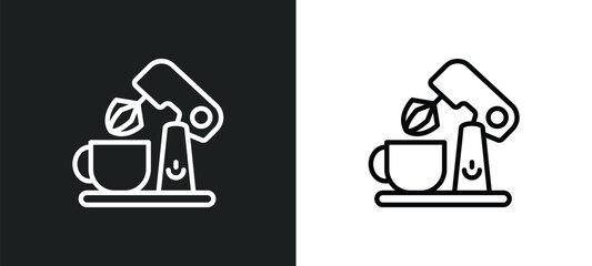 Poster - mixer icon isolated in white and black colors. mixer outline vector icon from kitchen collection for web, mobile apps and ui.