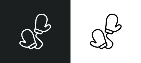Poster - mitten icon isolated in white and black colors. mitten outline vector icon from kitchen collection. 