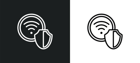Poster - wlan icon isolated in white and black colors. wlan outline vector icon from internet security collection for web, mobile apps and ui.