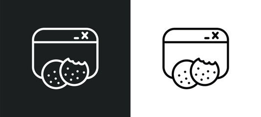Poster - web cookies icon isolated in white and black colors. web cookies outline vector icon from internet security collection for web, mobile apps and ui.